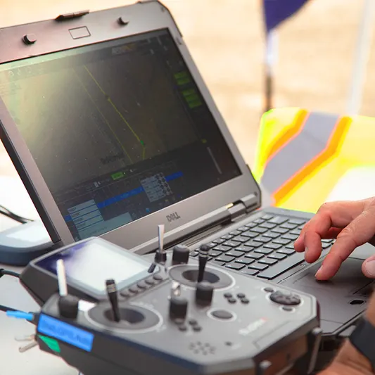 Aircraft flightline on computer screen