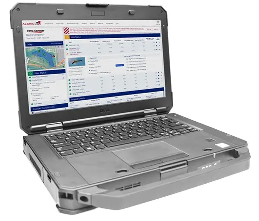 AlarisPro dashboard on toughbook